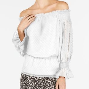 Off shoulder long sleeve blouse